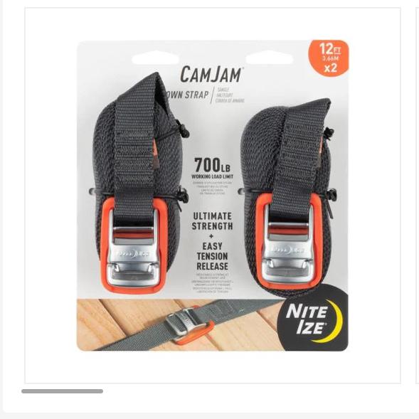 CamJam Tie Down Strap for Kayak - 12ft 2 pack