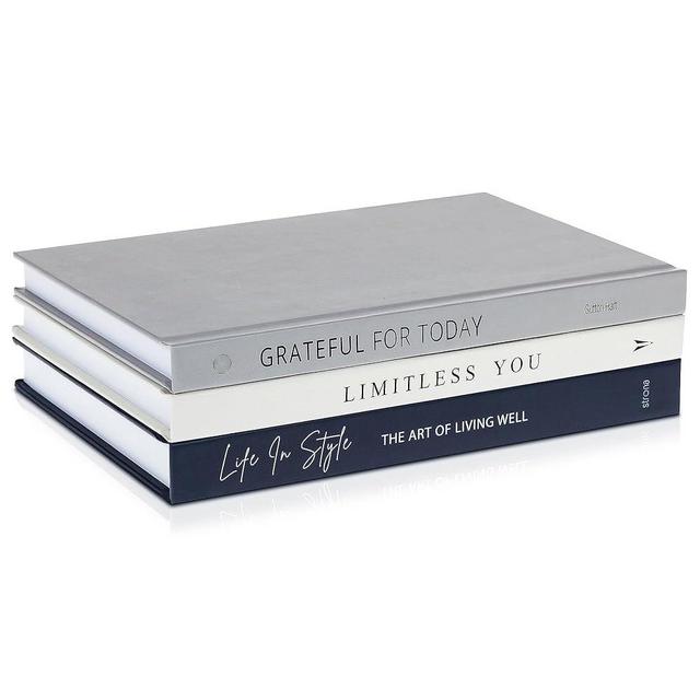 Book Decor Set - Decorative Books for Home Decor, Blue Decor Books for Coffee Table or Shelves, Navy Decor, Fake Books for Decoration, Stacked Books Decor, Aesthetic Bookshelf Decor