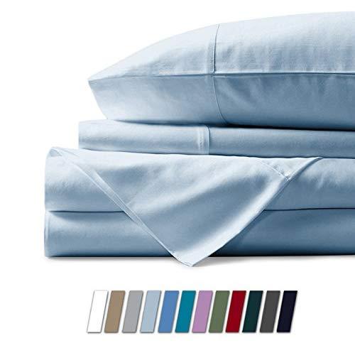 Mayfair Linen 1000 Thread Count Best Bed Sheets 100% Egyptian Cotton Sheets Set-Sky Blue Long-Staple Cotton King Sheet for Bed, Fits Mattress Upto 18'' Deep Pocket, Soft & Silky Sateen Weave Sheets.