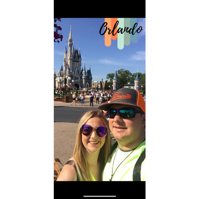 Our first picture in front of the castle together!