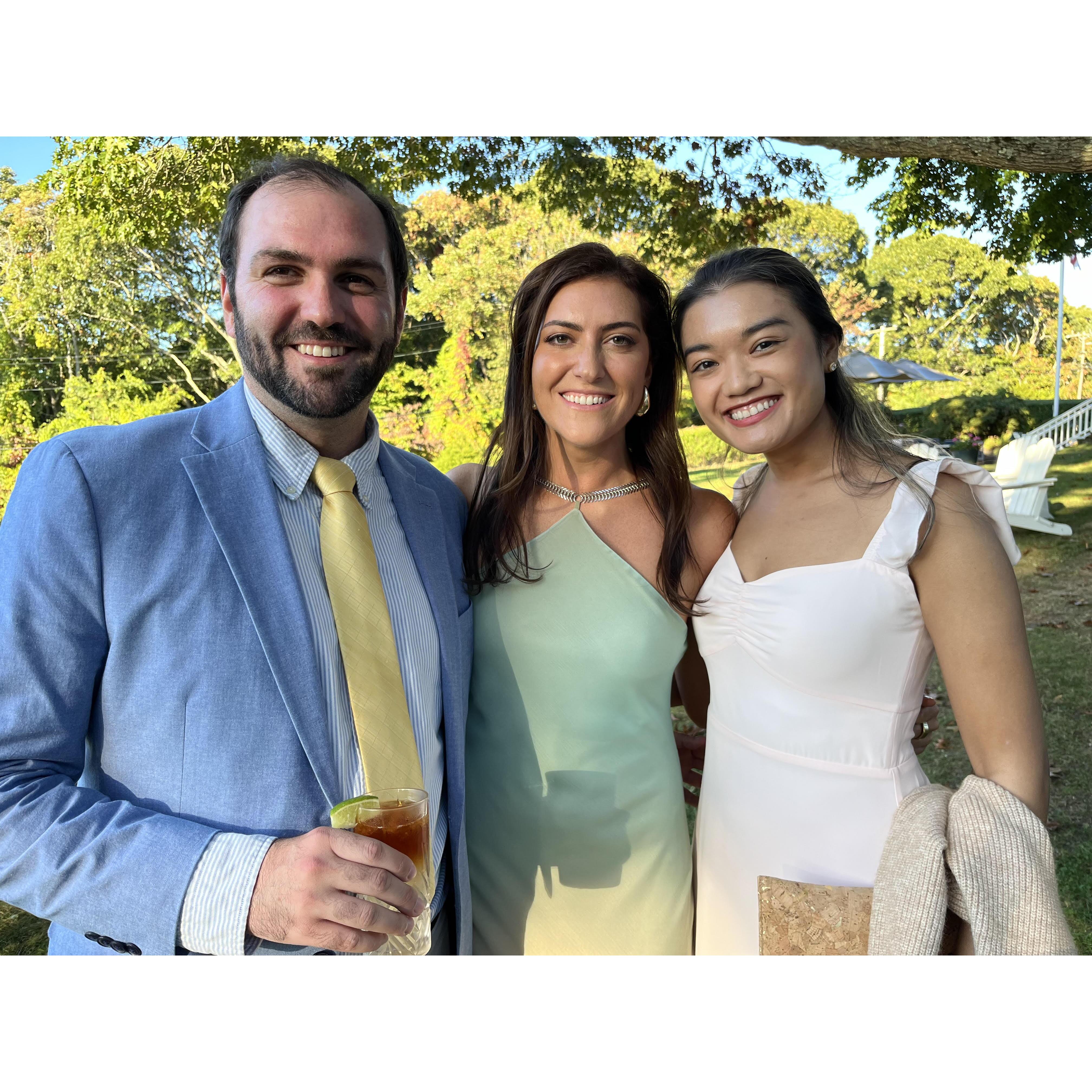 Peggy snapped this photo of Peter, Kate, and me at Jen and Sean's wedding