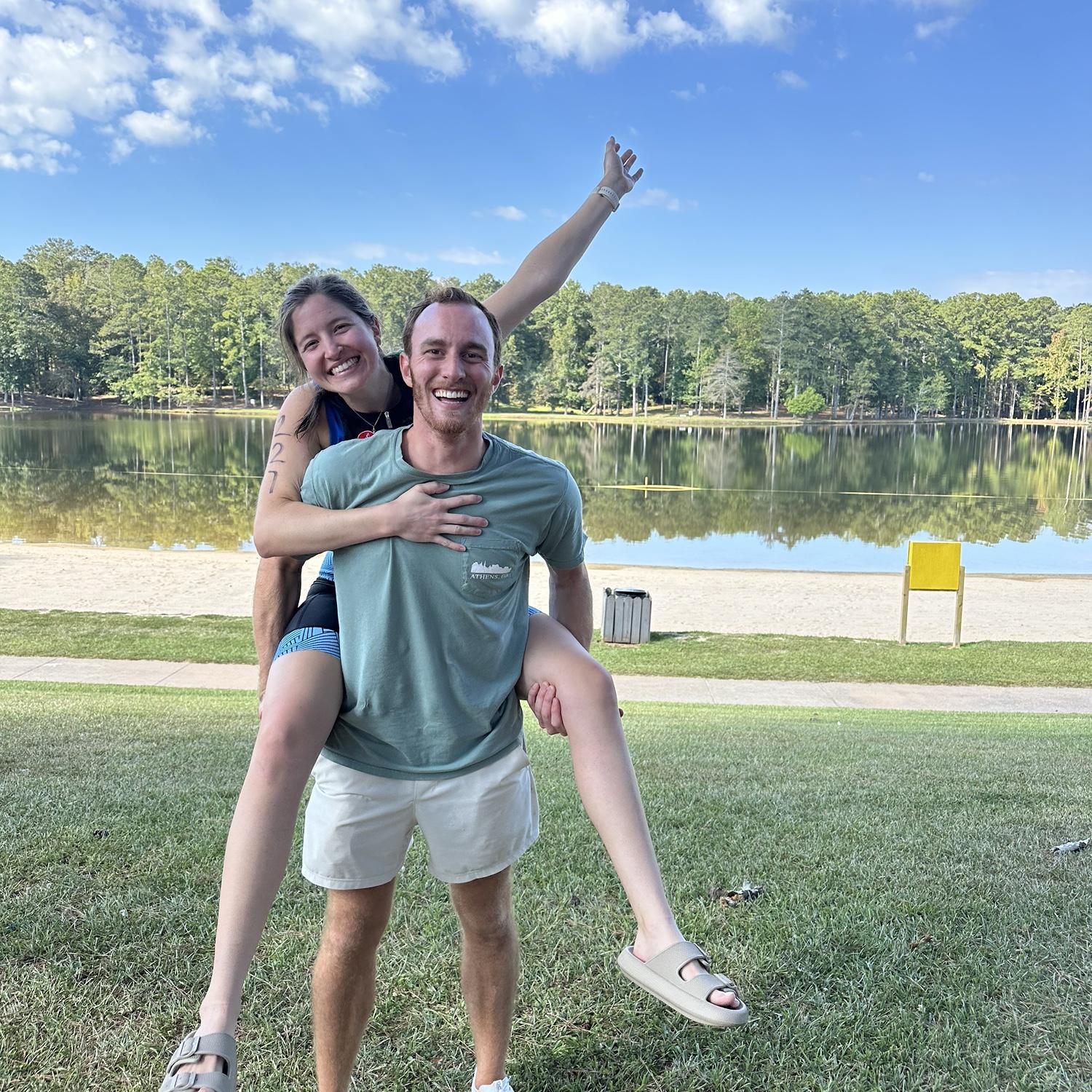 William was Hannah’s support person for her first ever triathlon… they’d only been dating 1 month!