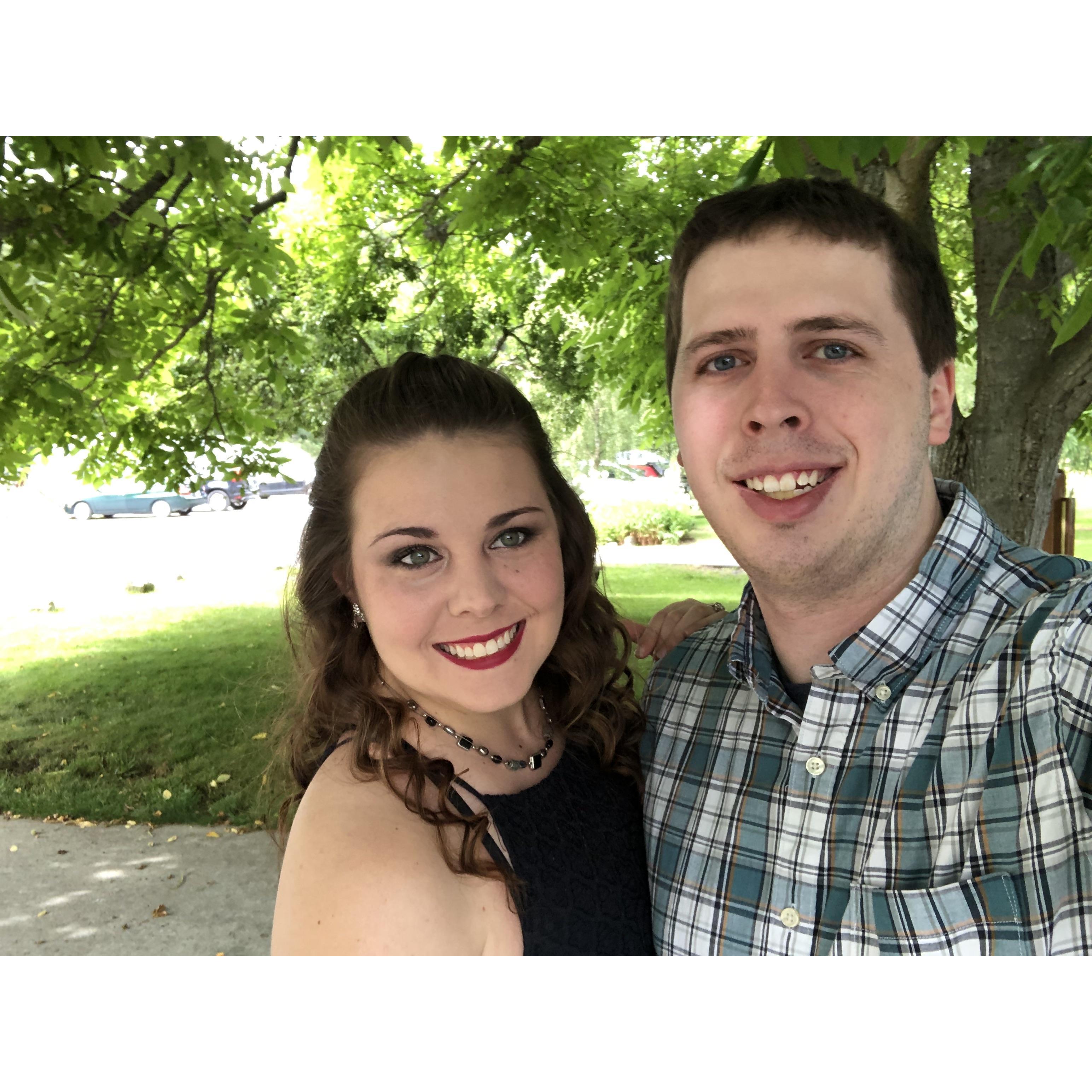 All dressed up for Rachel and Troy's wedding, but hiding a little secret after shortly finding out that we were expecting little Levi ;)