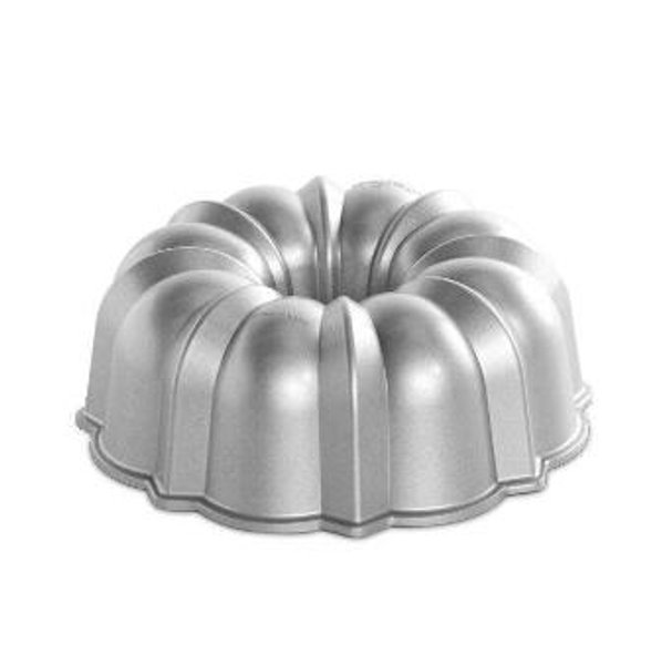 Nordic Ware 12 Cup Bundt Pan Silver: Cast Aluminum Nonstick Baking Pan, Oven-Safe, Hand Wash, Round Shape, Lifetime Warranty
