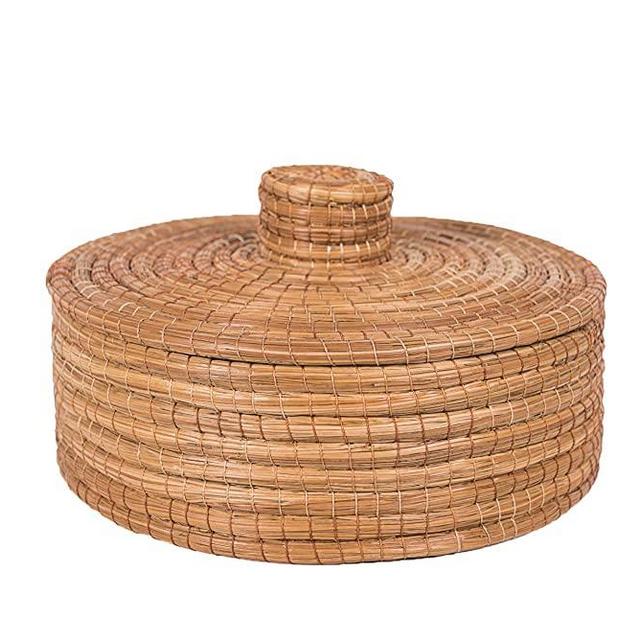 JOSE ARTESANO Pine Needle (Ocoxal) Large Tortilla Warmer, 9.8 IN x 5.5 IN, Rustic Tortillero, Natural, Handcrafted In Mexico, 100% Sustainable, Organic And Vegan