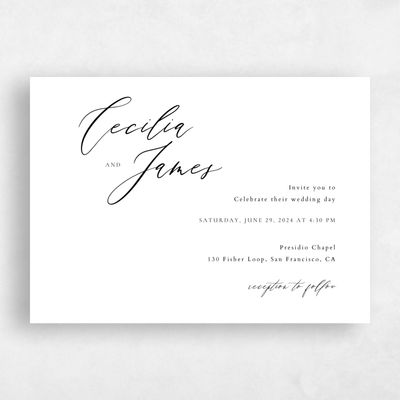 White Landscape Wedding Invitation - Seville Landscape