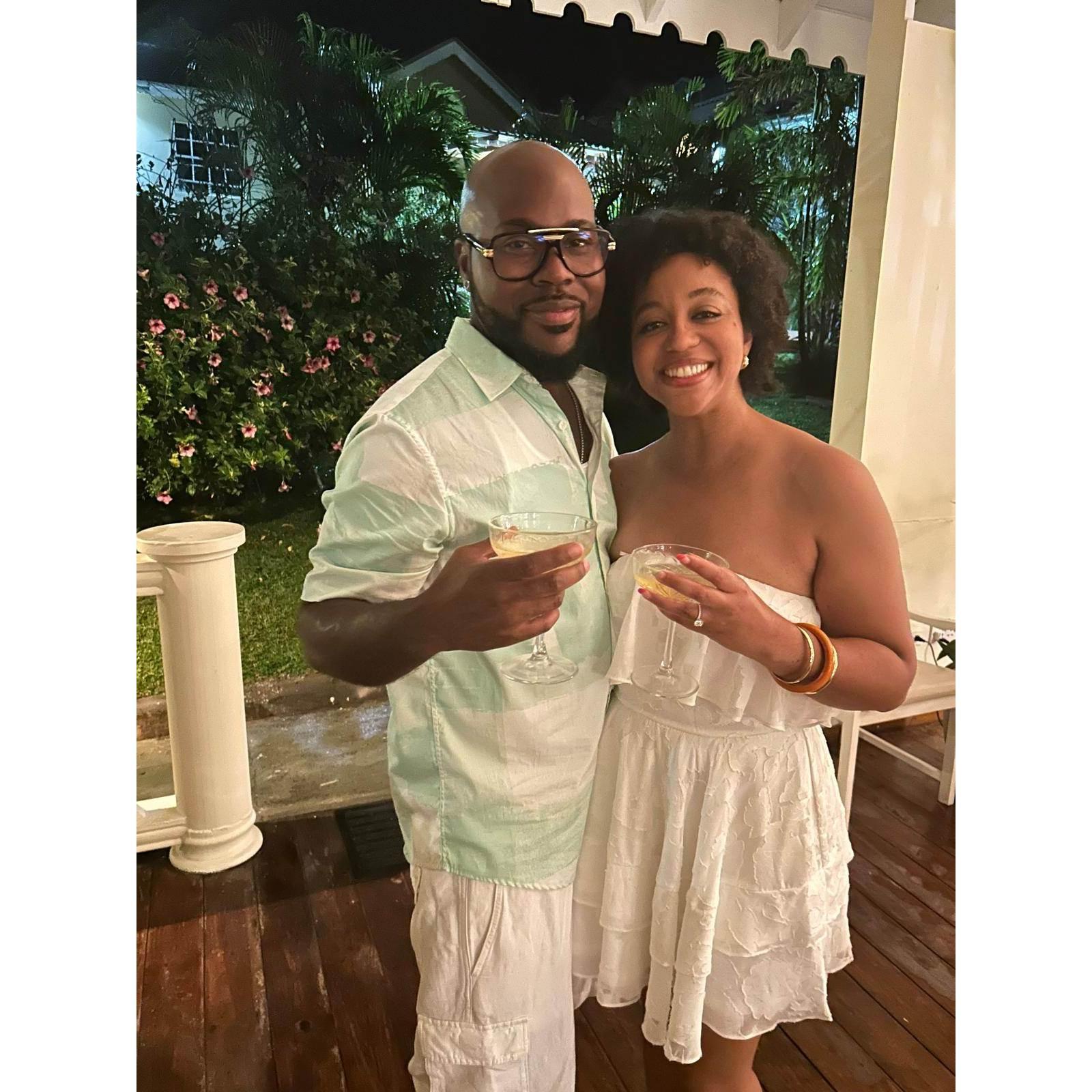 After the surprise proposal!