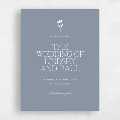 Dusty Blue Wedding Save the Date - Kendall Portrait
