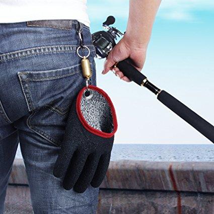 Booms Fishing Free Hands Fishing Gloves for Handing Fish Safety with Magnet Release