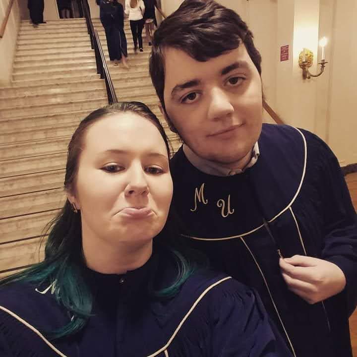 December 2017: Our Final Holiday Choir selfie of our college career. We managed to perform or work on this holiday show every year in college.