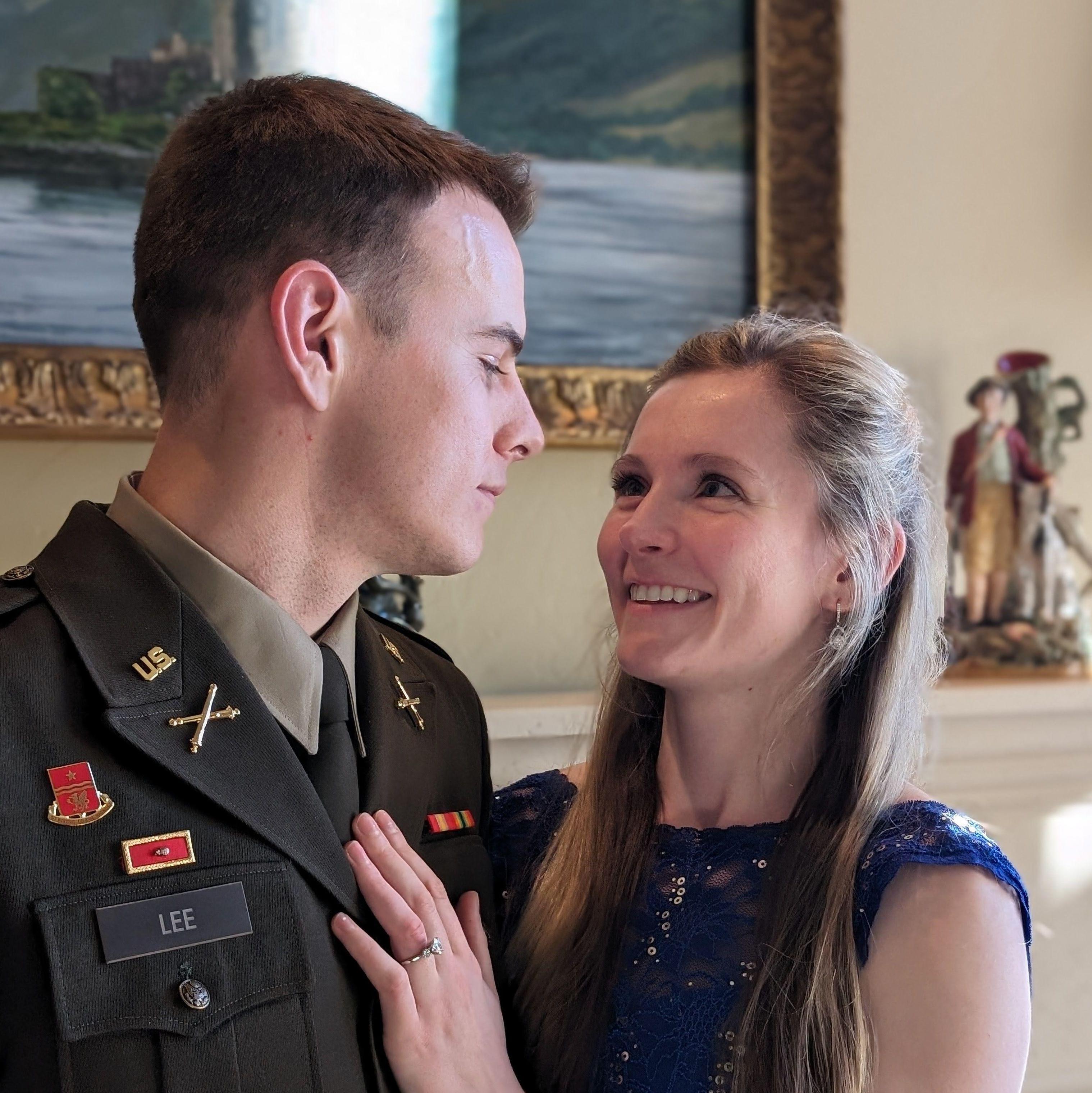 Five months later, Kiser proposed to me February 17, 2024 at my parent's house the night of the Military Ball.