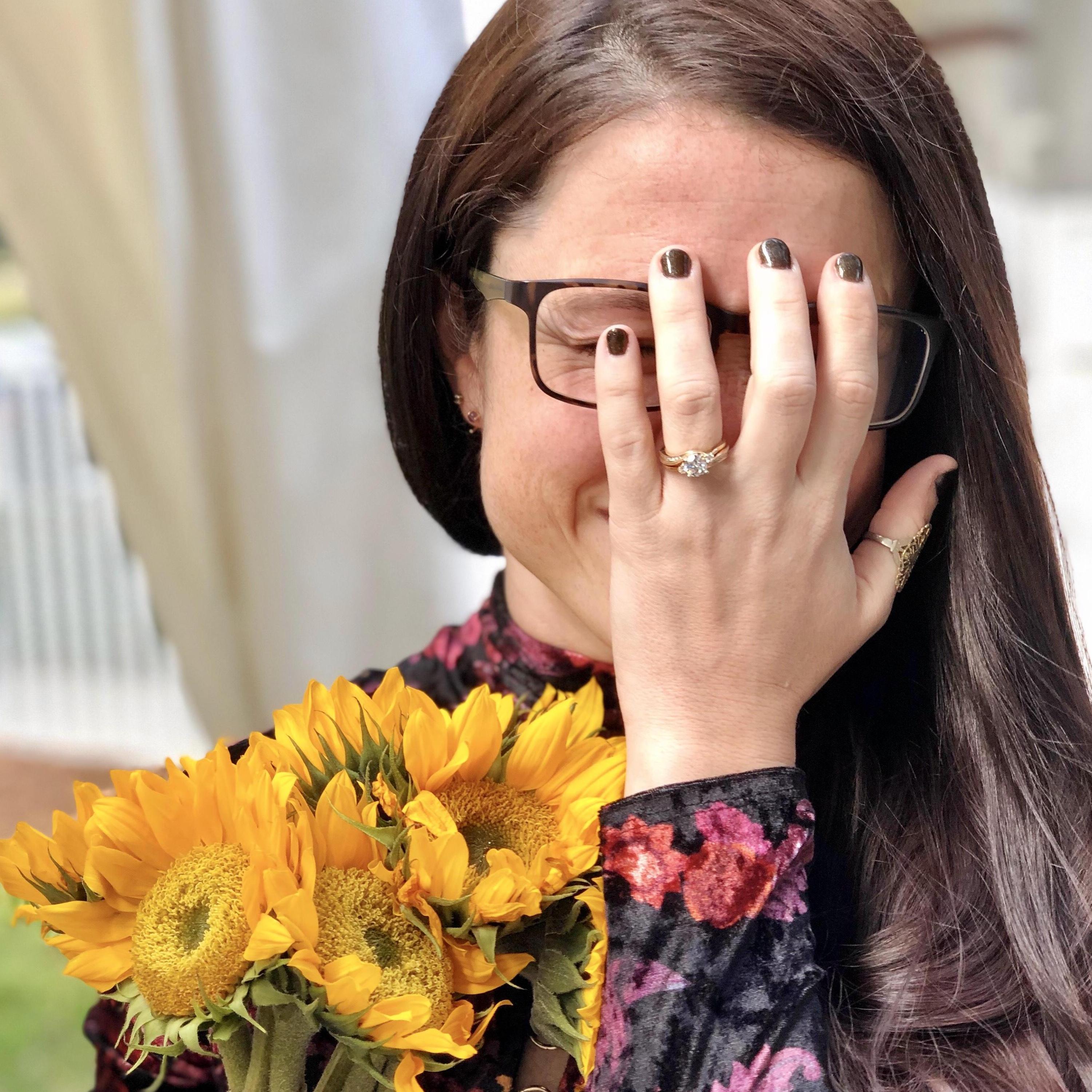 Moments after getting engaged! <3