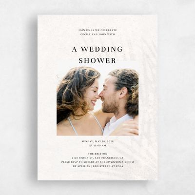Off-White Wedding Wedding Shower Invitation - Seabay Portrait