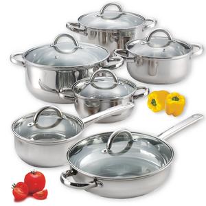 Cook N Home NC-00250 12-Piece Stainless Steel Cookware Set Silver