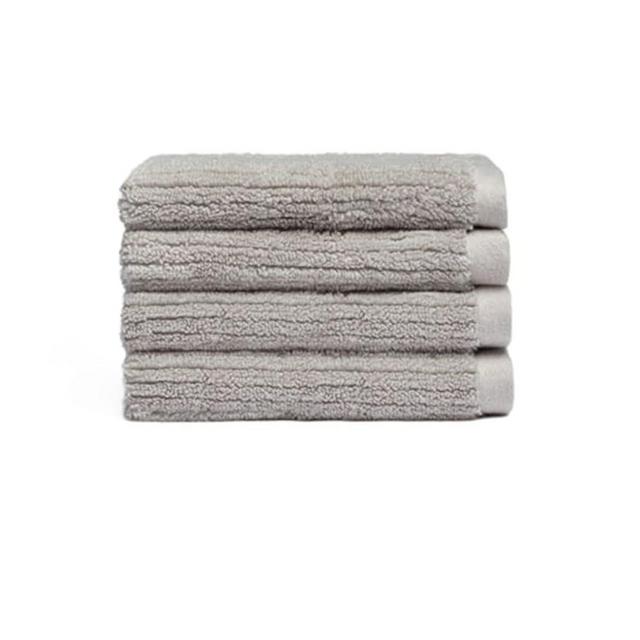 Cozy Earth Light Grey Ribbed Washcloth