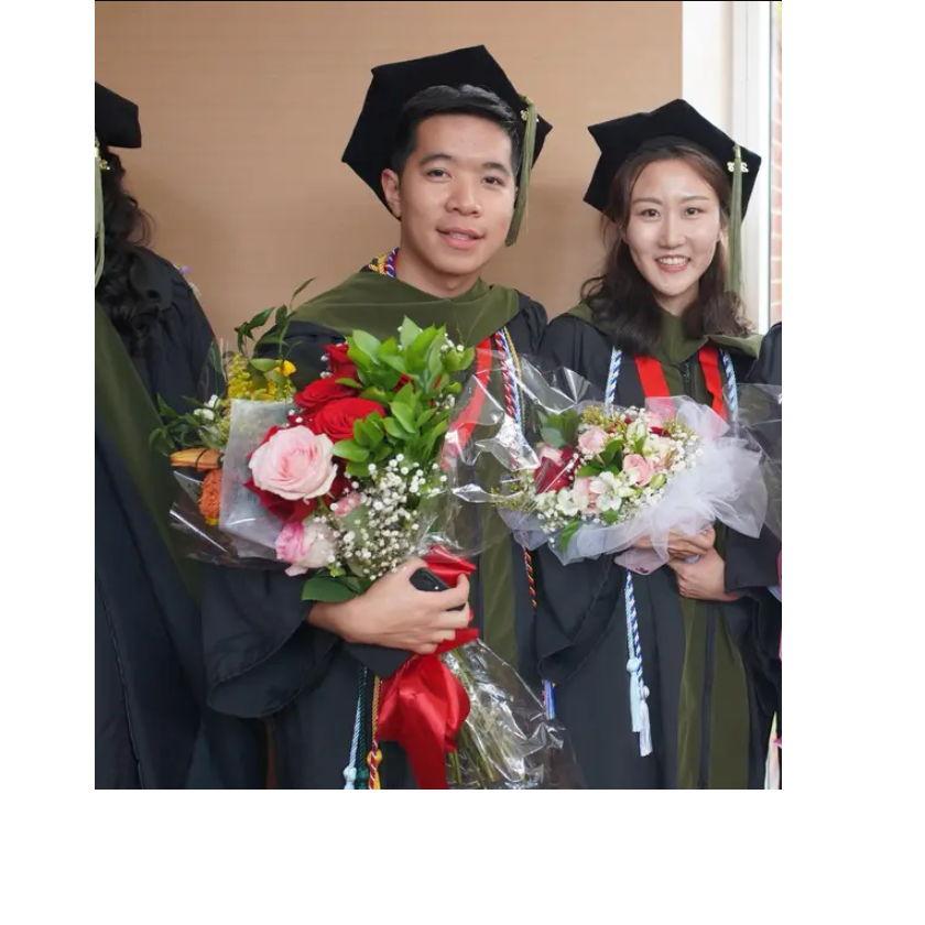 at graduation with triet