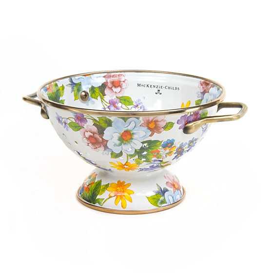 Flower Market Small Colander - White