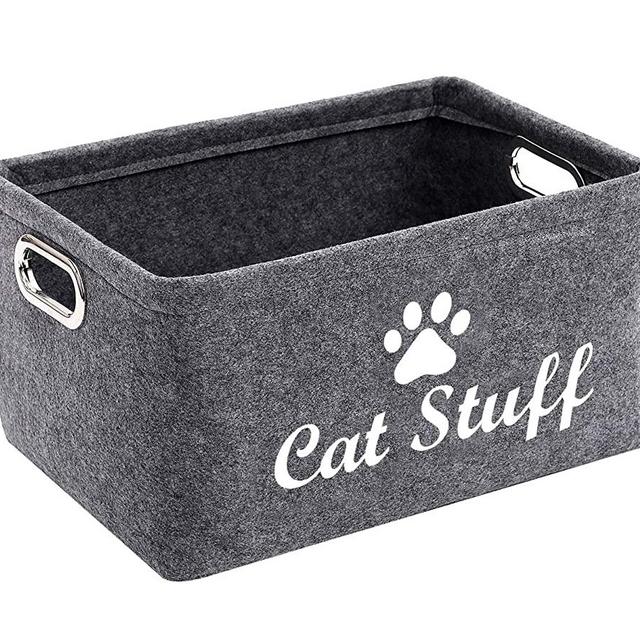 Geyecete Dog Apparel & Accessories/Dog Toys/Pet Supplies Storage Basket/Bin with Handles, Collapsible & Convenient Storage Solution for Office, Bedroom, Closet, Toys, Laundry