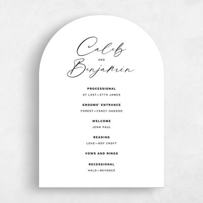 White Arch Wedding Program - Halbert