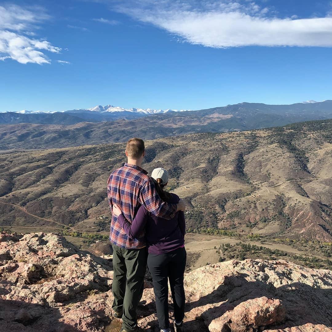 The top of Horsetooth Mountain in Colorado in October 2016. Martin settled on the location months before as the spot to ask Molly to marry him (and prepped by spending weeks on the stairmaster).