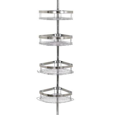 Zenna Home® Tension Corner Pole Shower Caddy in Chrome