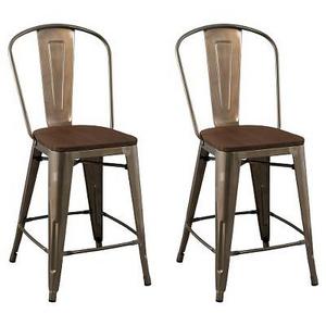 Carlisle 24" Counter Stool with Wood Seat Natural Metal - Set of 2 - Threshold™