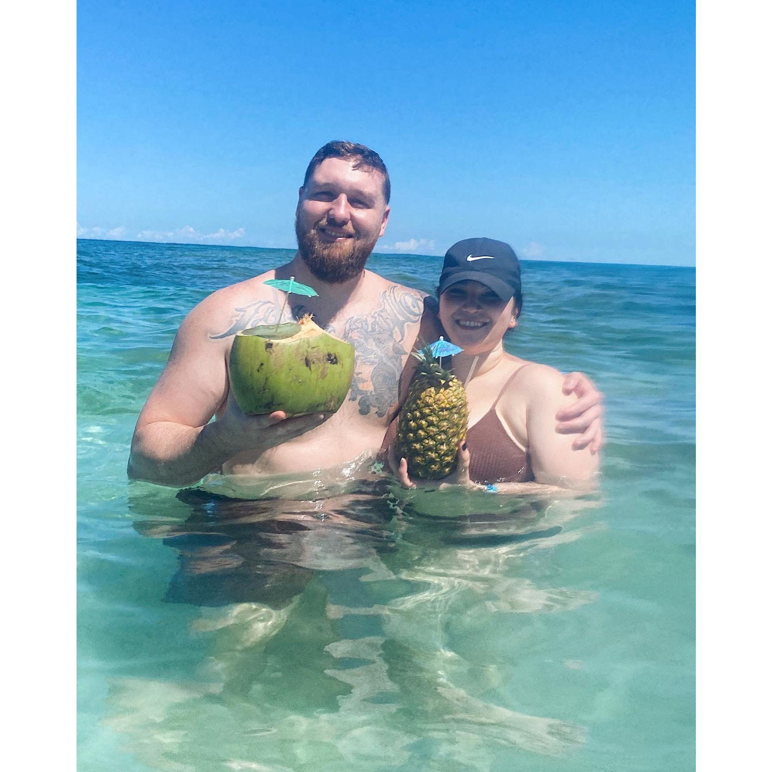 Nothing like a fruit with liquor and a tiny paper umbrella in it!