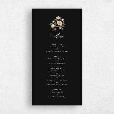 Black Wedding Menu - Beatrice