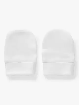 John Lewis Baby Mittens, Pack of 2, White