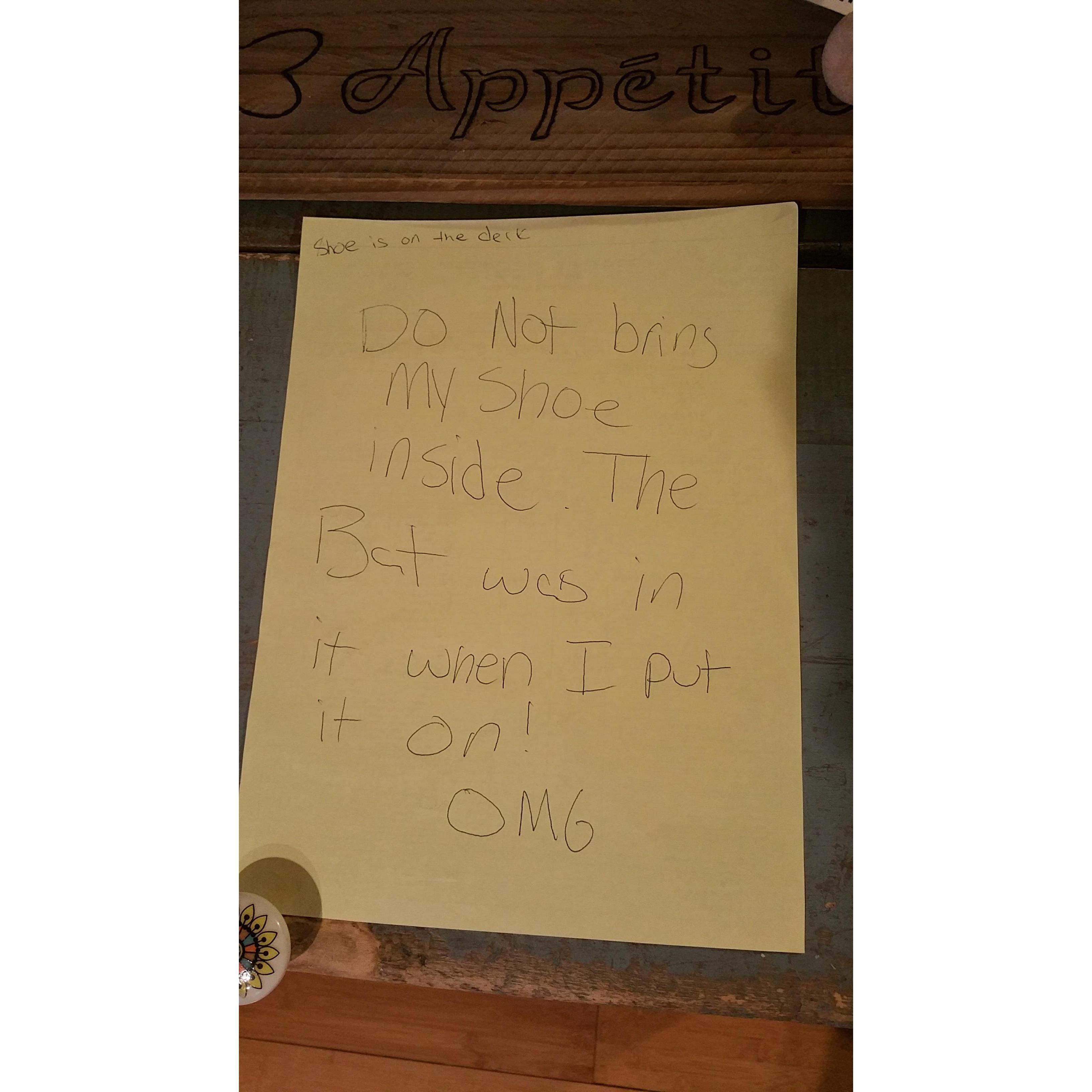 Rusty's love note to Natasha...home ownership has its moments...