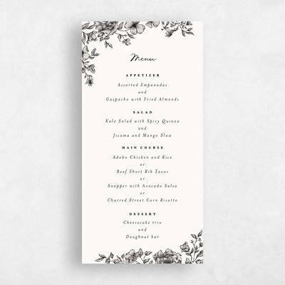 Beige Wedding Menu - Sogno
