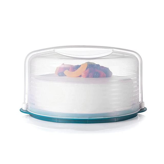 TUPPERWARE Brand Round Cake Taker - Dishwasher Safe & BPA Free - Reversible Cake Container Tray with Cover - Holds Baked Goods Up to 11” in Diameter