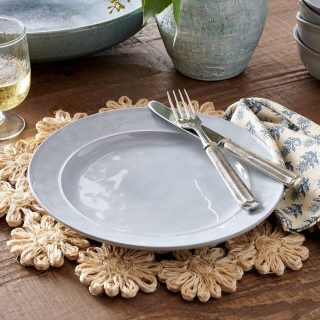 Cambria Handcrafted Stoneware Dinner Plates Set of 4 - Color: Chambray