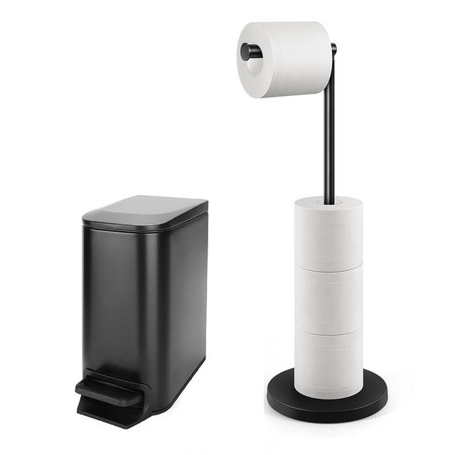 Cesun Toilet Paper Holder Stand and 1.6 Gal Trash Can