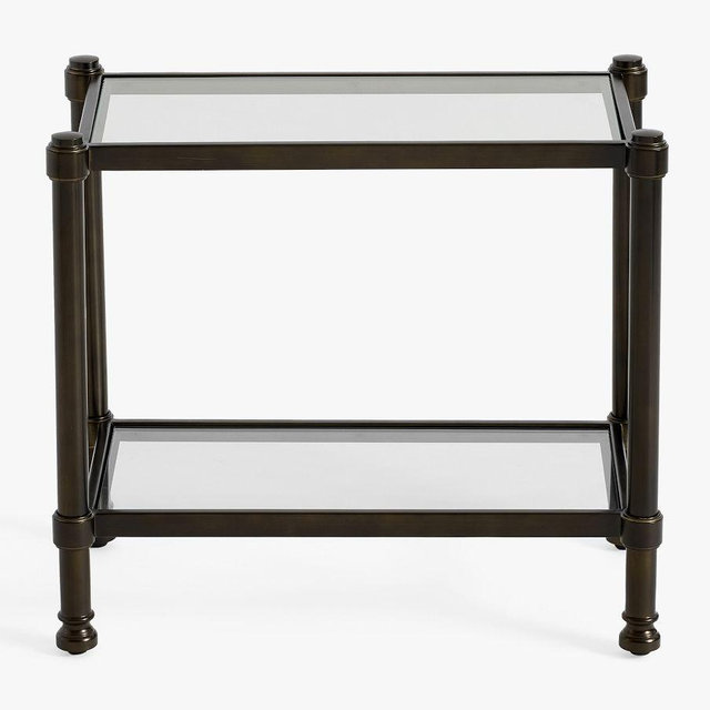 Everson Rectangular Side Table, Bronze