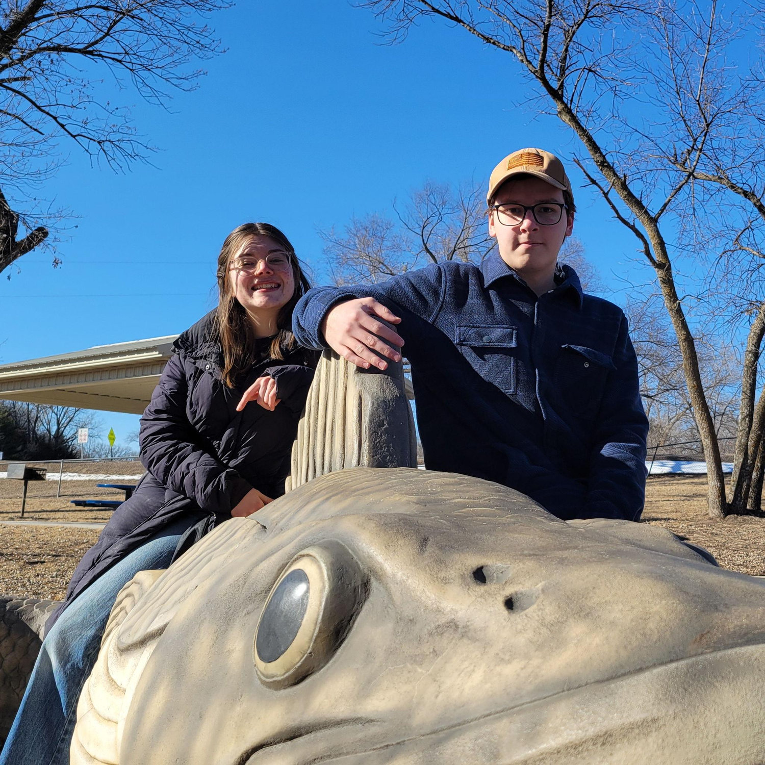 We sat on a fish.
