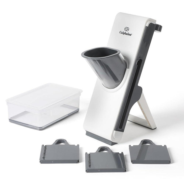 Calphalon Aero Mandoline Slicer Manual Vegetable Chopper with Adjustable Blades, Multifunction Kitchen Tool for Slicing Fruits, Vegetables, Potatoes and Meal Prep with Easy Clean Design