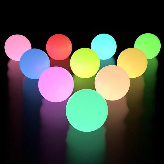 LOFTEK Floating Pool Lights 10 Packs, IP65 Full Waterproof Floating Light, Color Changing LED Glow Balls with 6 PCS Extra Batteries for Pond Pool Decorations Outdoor Indoor Hot Tub Bath Pool Toys