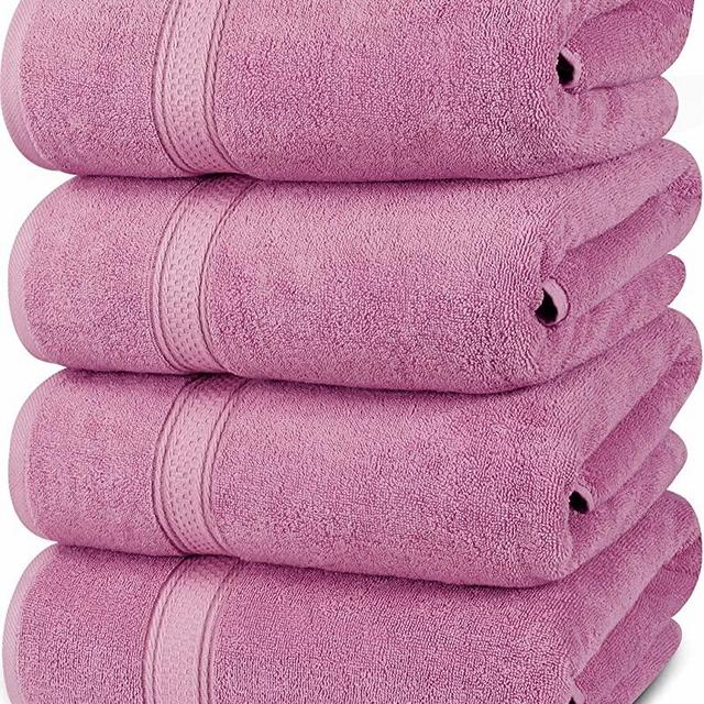 Utopia Towels - Bath Towels Set, Pink - Premium 600 GSM 100% Ring Spun Cotton - Quick Dry, Highly Absorbent, Soft Feel Towels, Perfect for Daily Use (4-Pack)