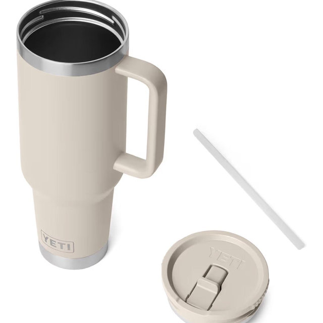 YETI Rambler 40 oz Travel Mug with Flip Straw Lid – Stainless Steel, Vacuum Insulated, Leakproof, Cup Holder Friendly