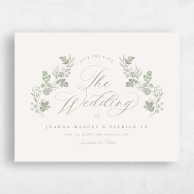 Sage, Green Wedding Save the Date - Reed Landscape