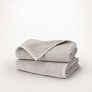 Turkish Ribbed Hand Towels (Pair) - Pewter