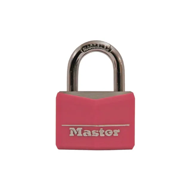 Master Lock 40mm Keyed Lock Pink: Padlock for Lockers, Backpack, Tool Box, Cabinet, Hardened Steel, Pin-Tumbler Mechanism