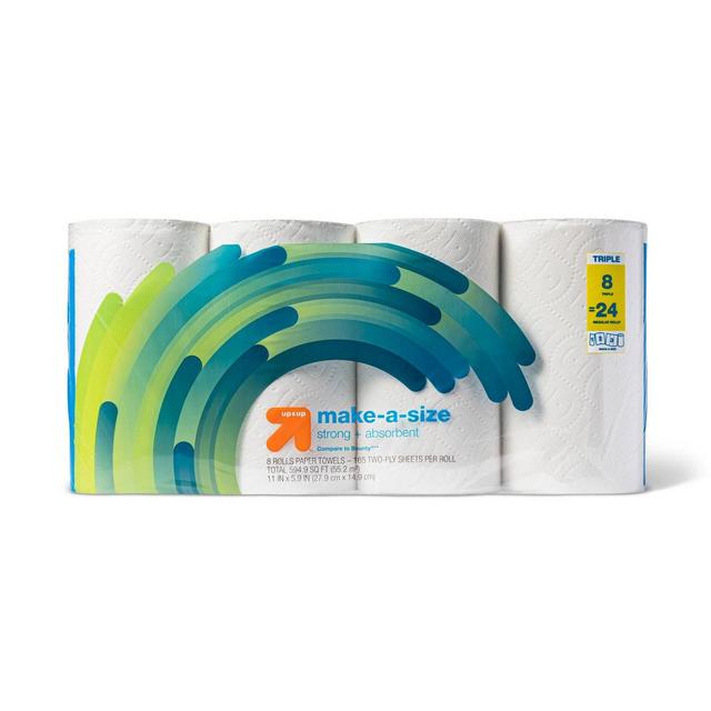 Make-A-Size Paper Towels - 8 Triple Rolls - up & up™