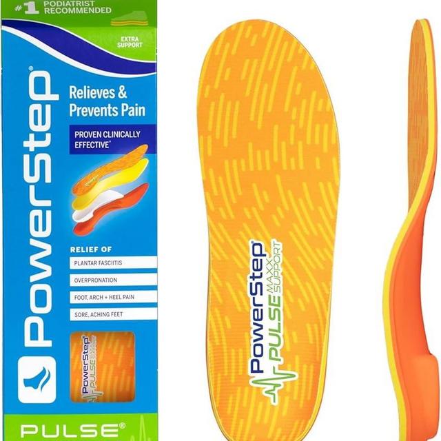 PowerStep Pulse Maxx Running Insoles - Overpronation Corrective Orthotic Inserts for Running Shoes - Maximum Ankle, Foot Pain Relief & Arch Support Insoles - Made in The USA (Men's 11-11.5)