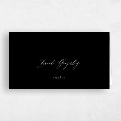 Black Wedding Place Card - Violin