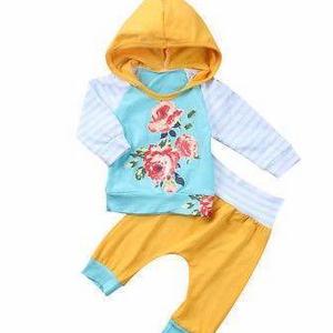 Yellow and Blue Hooded Outfit