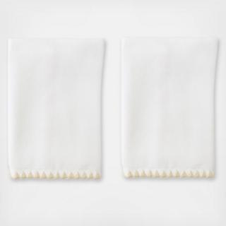 Shell Stitched Edge Powder Bath Towel, Set of 2