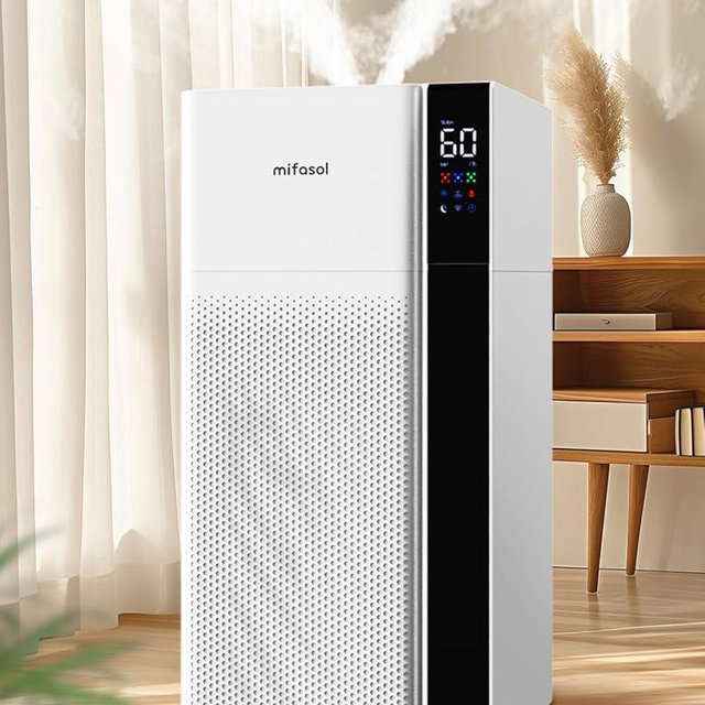 Mifasol Humidifier Large Room for Home, 5.3Gal/20L Warm and Cool Mist Whole House Humidifier, Quickly & Evenly Humidify Larger Areas, Top Fill, Dual Mist Nozzles and Atomizers, Office Plants, White