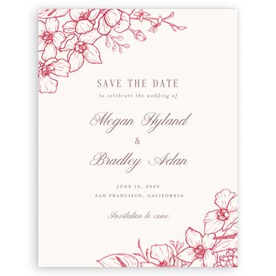 Red Wedding Digital Save the Date - Painaa Portrait